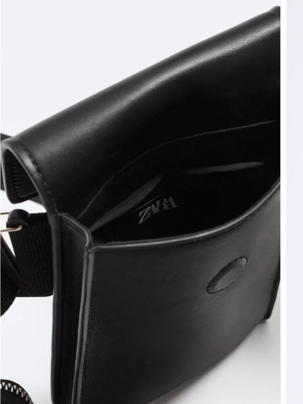 Zara Black Leather Crossbody Phone Pouch - Men - Picture 3 of 9
